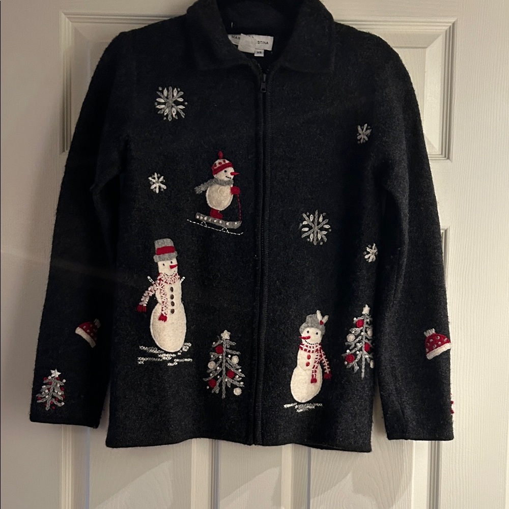 Marisa Christina Black Festive Snowman Jacket
